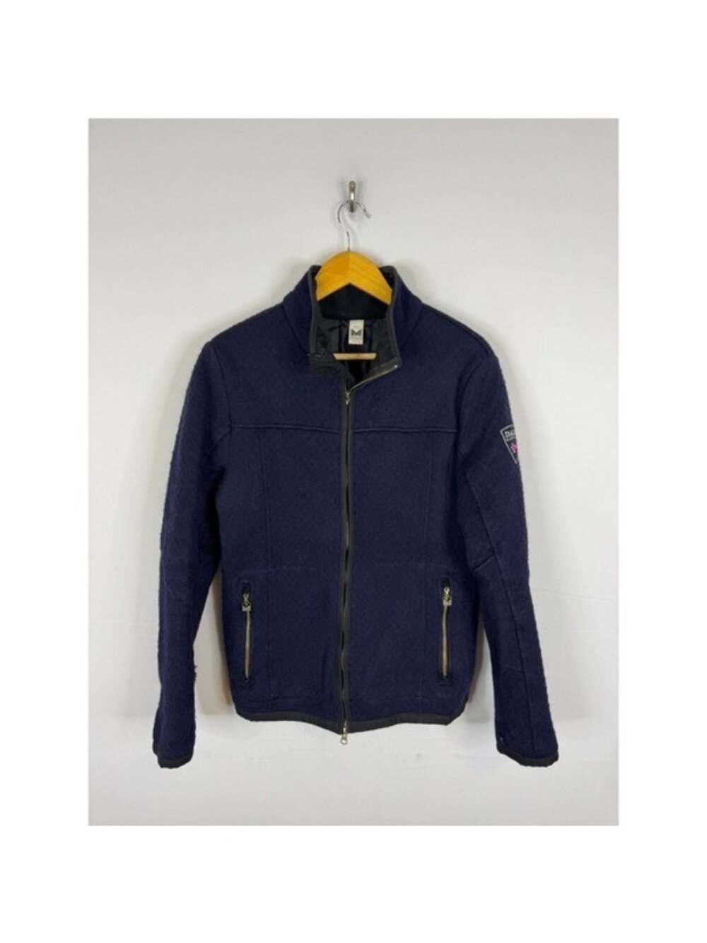 Dale of Norway Mens Navy Blue Wool Full Zip Windproof Jacket Medium
